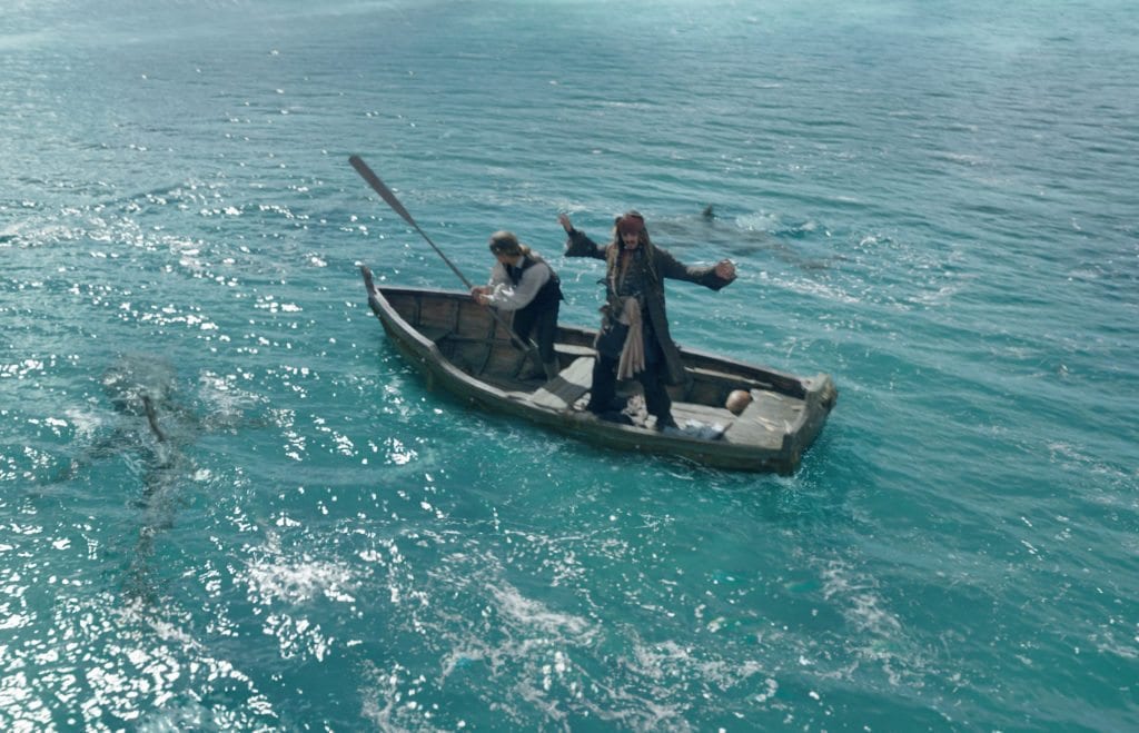 Johnny Depp as Capt Jack Sparrow in the Ocean due to Visual Effects